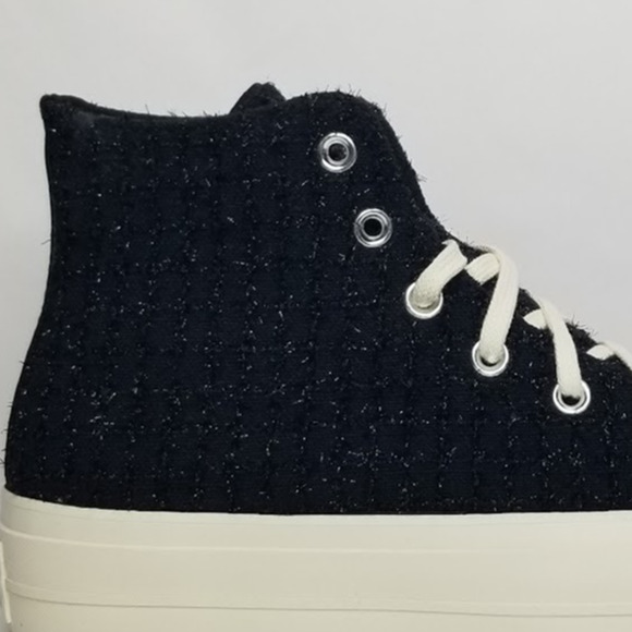Converse Women's CTAS Lift Platform Tweed Shimmer Hi Tops Size 9 A12740C NWT - Picture 5 of 10